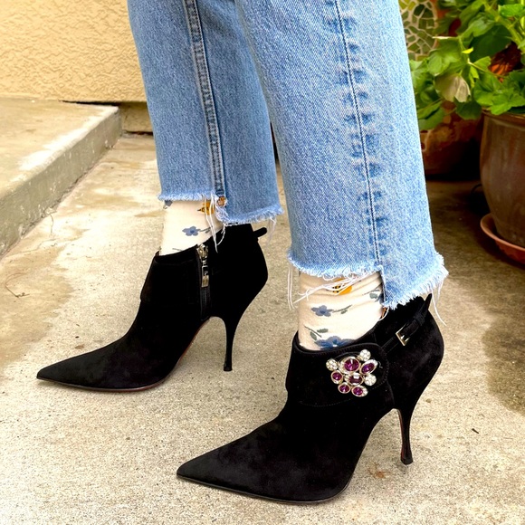 Black/dark red Cesare Paciotti leather booties main image 3
